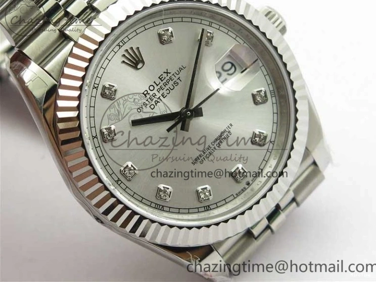 MiroTime 0327 DateJust 41MM 126334 904L SS VRF 1:1 Best Edition Silver Dial Crystals Markers on SS Jubilee Bracelet A FashionForward 2907